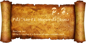 Péterfi Honorátusz névjegykártya